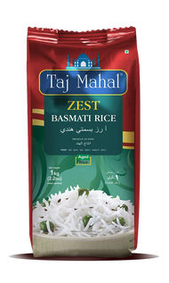 Taj Mahal Zest Basmati Rice, Pillow Pouch 1Kg Best Before 7/2024