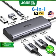UGREEN USB C Hub Dual HDMI Ports Two Display Adapter Extend Mirror Monitor 8K 30Hz 4K 60Hz Macbook P