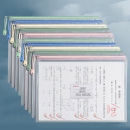 A4 Zipper File Bag Transparent Waterproof File Bag Office Student Stationery Storage Bag