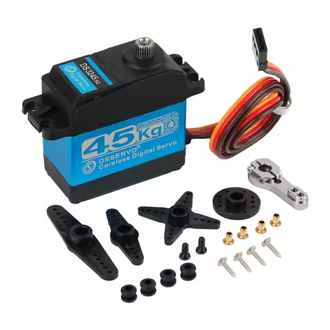 45kg.cm Coreless Digital Servo Metal Motor 7.4V 180°/270° Waterproof IP66 with 25T Servo Arm for RC 