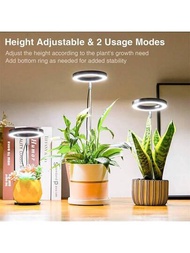 12入組全光譜LED植物生長燈，植物燈三色調光定時防曬生長燈USB插頭，多肉盆栽植物填充燈
