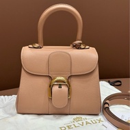 德尔沃Delvaux迷你mini brillant金棕金扣手提单肩包