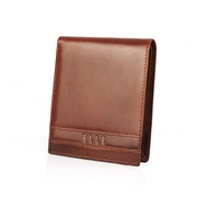 [ELLE HOMME] Exquisite Cowhide 3 Cards Up 3 Pane Wallet/Short Wallet/Men's Wallet (Light Brown)