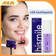 V34 TOOTHPASTE Hismile Purple Toothpaste Smile Ease whitening toothpaste Ubat Pemutih Gigi Against Sensitive Teeth