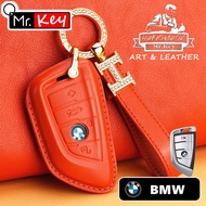 【Mr.Key】Luxury style Leather Car Key Case Cover For Bmw F20 G20 G30 X1 X3 X4 X5 G05 X6 X7 G11 F15 F16 G01 G02 F48 Accessories Holder Shell Keychain