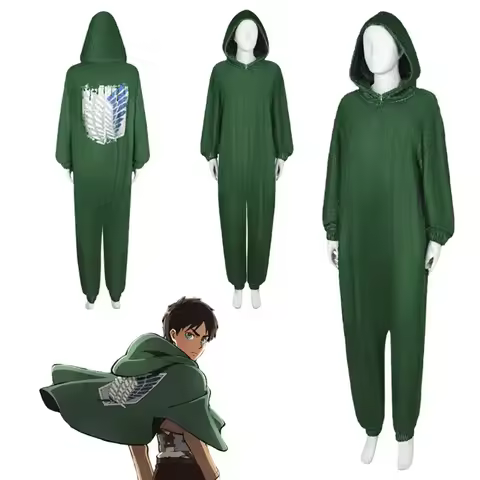 LCK01 Eren Yeager Cosplay Fantasy Warm Flannel Winter Pajamas Anime Attack On Cosplay Titan Disguise