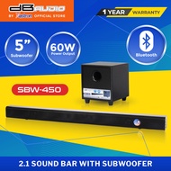 DB Audio by Astron SBW-450 2.1 Sound bar Speaker with Subwoofer | 5" subwoofer | 60W | Bluetooth