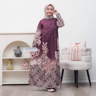 Baju Batik Set Couple Keluarga Motif Anggrek Burgundy Modern New Model Realpict / Sarimbit Batik Tun