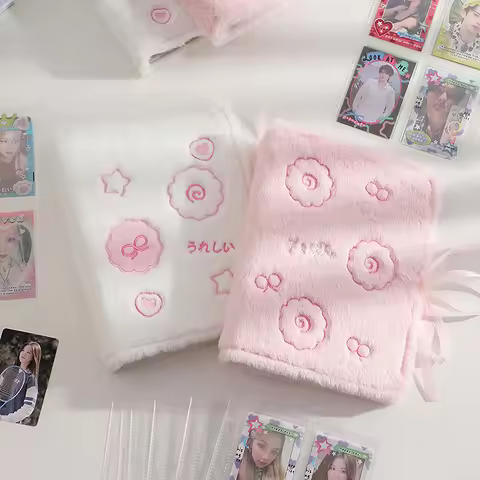 A5 3/5/7inch Small Card Storage Plush Photo Album Binder Photocard Collection Books Loose-leaf Photo