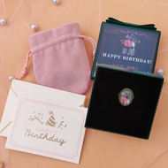 9月藍寶石生日石絲巾扣禮盒套裝/生日禮物/ 客製化生日絲巾扣禮物