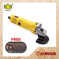 BESTIR ANGLE GRINDER P0101 600W /MESIN PENGGILING SUDUT (EXTRA FREE 5PCS BOSSMAN BC4)