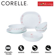 Corelle Hanami Blossom จานอาหาร จานแก้ว ชุด 14 ชิ้น [C-03-14-HNB-P]