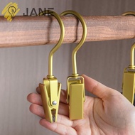 JANE 1pcs Storage Clip, Metal With Hook Multifunctional Hook Clip, Quality Seamless Non-slip Aluminum Alloy Clothes Pegs Hat