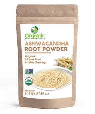 Organic Ashwagandha Root Powder - 1.10 lbs (17.64 oz) | Resealable Kraft Bag,Non-GMO, Indian Ginseng