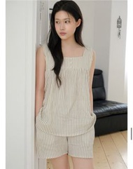 韓國限定品牌 JUUNEEDU 間條背心睡衣套裝 (2色) y2k 日本 martin 手鏈 鞋 衫 spao dossy marithe sanrio musinsa 包 袋
