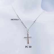 💥READY STOCK💥  925 Sterling Silver "Cross Necklace Set" (PROMO Set Rantai Leher+Loket) 925銀十字架鏈墜項鏈組(Polo 040+♱·30)