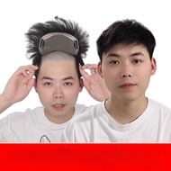 Mens wigs real hair production mechanism replacement patches mens wigs mens bald wigs head covers ha