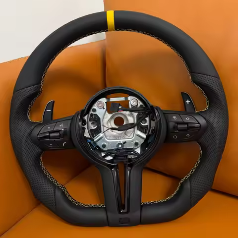 Retrofit Yellow Stripe Leather Car Steering Wheel For BMW F10 F11 F25 F30 F36 F22 F46 F92 M3 M6 E63 