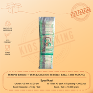 1 Ball Sumpit Ion / Sumpit Bambu + Tusuk Gigi Ion Steril / Sumpit Higienis Grosir / Sumpit Ion Premi