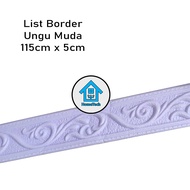 HT Wallpaper Foam List Ungu Muda Wallpaper Wallborder Foam 3D