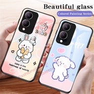 Casing For Vivo Y17s Y 17s Y17 s VivoY17s 2023 Tempered Glass Phone Case Fashion Soft TPU Edge Shockproof Hard Back Cover