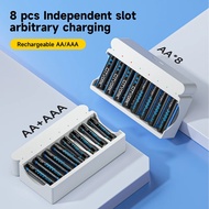 CITYORK 1.2V  AA AAA Rechargeable NIMH NI-MH Battery+8 Slot LED Smart Battery Fast Charger for 1.2V 