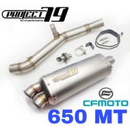 Project79 Exhaust CF Moto 650 MT Ekzos Slip on Muffler Stainless Steel Project 79 Accessories QPM13S