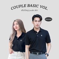 POLOLAND Couple Polo Shirt Basic Team-Black (Straight Fit Men And Women)