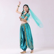 เทศกาลฮาโลวีน Arabian คอสเพลย์เจ้าหญิงจัสมินเครื่องแต่งกาย Belly Dance อินเดีย Bollywood Veil Top กา