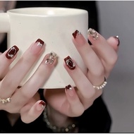White Light Therapy Nail Art Hand-worn Red High-End Nail Art Patch Wholesale White Light Therapy Nai
