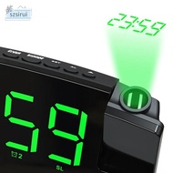 [szsirui] Alarm Clock with USB Charger Radio Timeout Projection Curved Screen Alarm