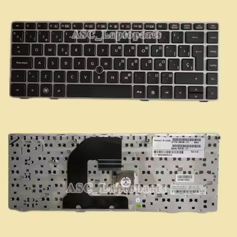 New Laitn Spanish Español Teclado Keyboard For HP Elitebook 8460P 8460W 8470P 8470W Silver Frame Bla