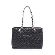 【二手】香奈兒 Matelassé Grand Shopping Tote Bag GST A50995 黑色魚子醬紋小牛皮（粒面小牛皮）GST 鏈條手提包 女士