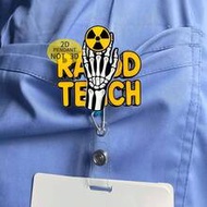 2D Flat 1pc Nuclear Radiation Design Medical Student Nurse Retractable ID Badge Reel - Durable Work 