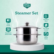 Royal Life Steamer Set (16cm, 20cm, 22cm, 24cm, 26cm, 28cm) Stainless/Stainless Steamer Pot Set