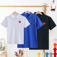 PLAY CDG Cotton Polo shirt Couples' Matching Short Sleeve Polo T-Shirts women and men shirt AA15-1