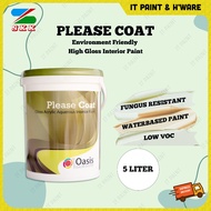 [Standard] 5 Liter SKK Paint Please Coat Interior High Gloss Paint Easy Wash Cat Dinding Rumah Shiplap Wainscoting Kilat
