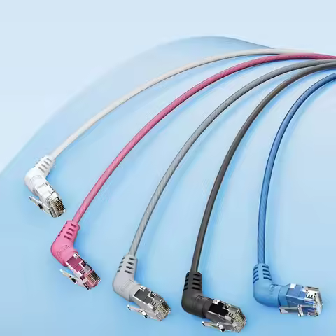 Double Elbow CAT6A Ethernet Cable Slim Cable 360 Rotatable Cat6 Lan Cable 10Gbps Vention Cat6A Ether