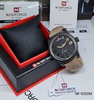 Jam tangan Naviforce 9202 tali kulit original pria