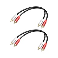 GELRHONR 2Pack 2RCA to 2RCA Cable 1FT, Short 2 RCA Male to 2 RCA Male Stereo Audio Cable for Subwoof
