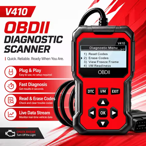 V410 Professional Engine Code Reader, OBD2 Diagnostic Scanner with Live Data, I/M Readiness, Voltage