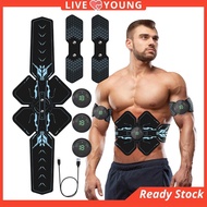 EMS Rechargeable Muscle Stimulator Flat Tummy Massager Men Women Abs Abdominal Trainer 6 Packs Fat B