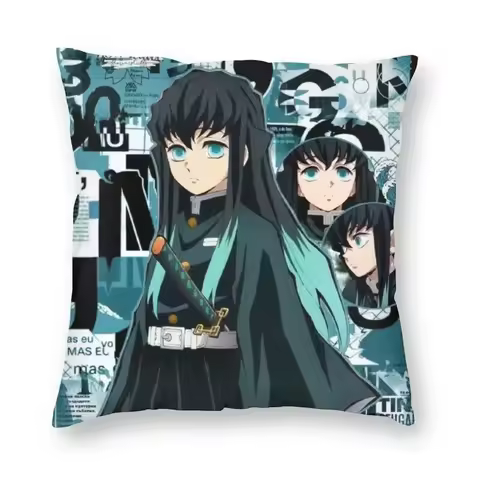 Muichiro Tokito Poster Pillow Case Home Decorative Anime Manga Demon Slayer Cushion Cover Throw Pill