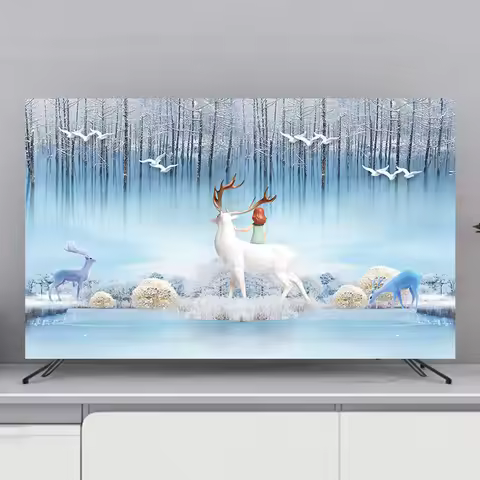 New Television Cover TV Dust Cloth Dust Cover Cloth Household Hanging Desktop Curved Surface Univers