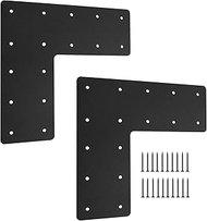 L Post Bracket 2PCS,13.2"x 13.2" Heavy Duty Mending Plate with Powder Coated Pergola Bracket,Beam Br