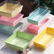 10pcs BURGER BOX Kotak Warna Paper Box Kue Kotak Paper Box Persegi Panjang Warna BOx Burger Kotak Ku