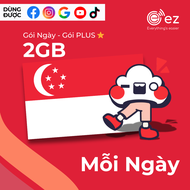 ez eSIM Du Lịch Singapore Gói PLUS | Gói Ngày 1-2GB/Ngày| Kích Hoạt Nhanh Với QR Không Giới Hạn MXH