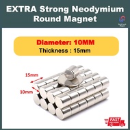 10pcs 10mm * 15mm EXTRA STRONG Neodymium Round Magnet Round Magnet Silver Magnet Rare Earth Magnet M