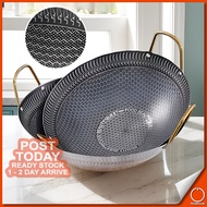 𝐒𝐋𝐈𝐂𝐊 𝐆𝐔𝐀𝐑𝐃 Stainless Steel Non-Stick Wok Honeycomb Cooking Pan Hot Pot Kuali Sarang Lebah 蜂窝不粘锅
