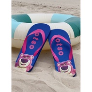 selipar flat flip flop Toy Story Asli Strawberry Bear Sandal dan Selipar Pantai Luar Selipar Flat Fl